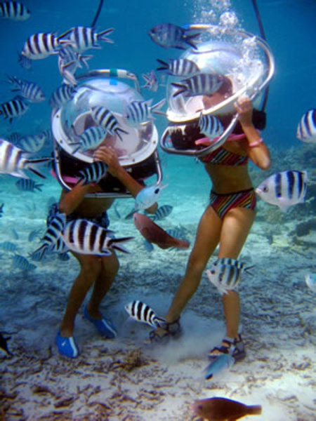 Undersea walk in Mauritius Island